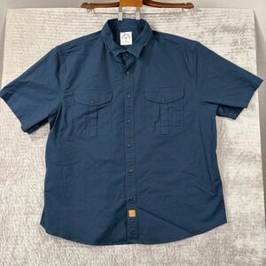 DUBINIK Custom Version Blue Short Sleeve Button Up Shirt 2XL Ripstop